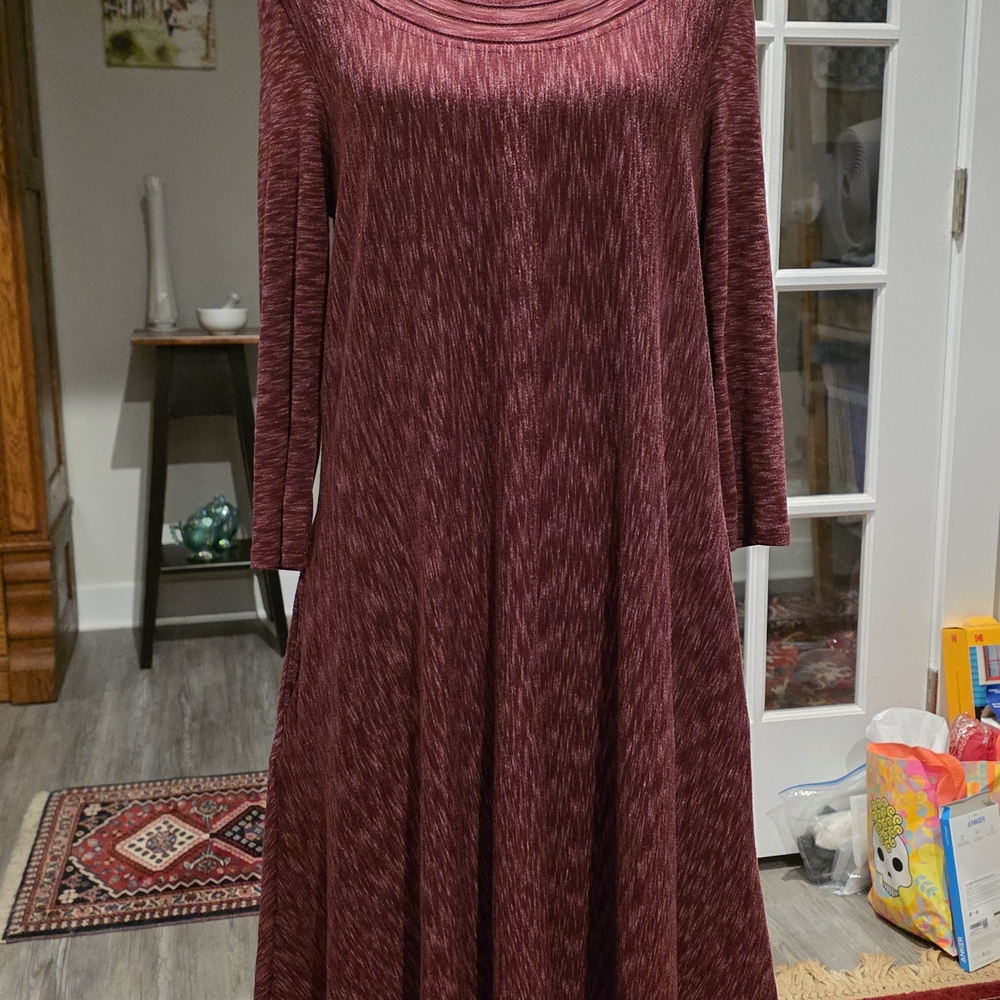 Anthropologie Saturday Sunday Maroon 3/4 Sleeve Dress . Size M